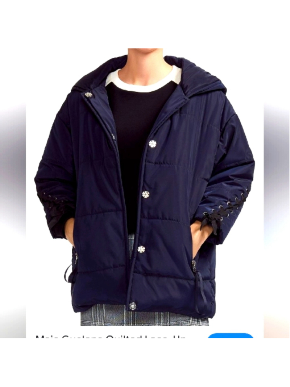 Maje baby Blue puffer Jacket with hood
